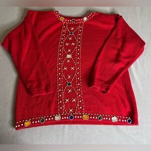 Vintage Victoria jones sweater Size Small Red for Women’s